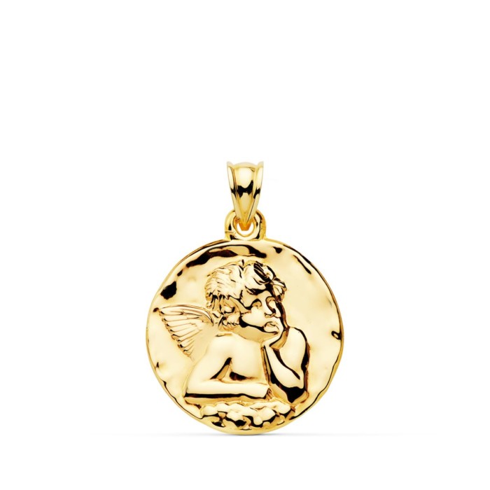 Medalla-Angel-Guarda-oro-Martelado